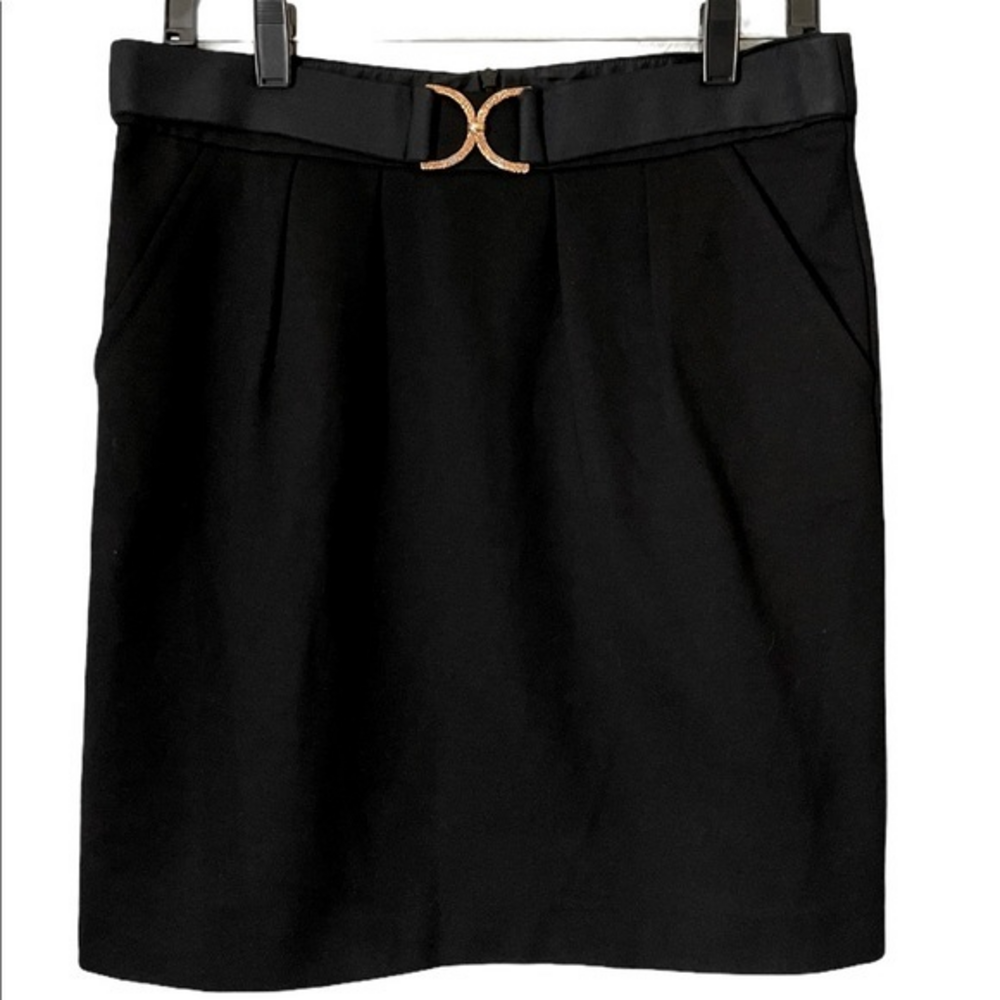 Trina Turk‎ Pencil Black Gold Skirt 8
